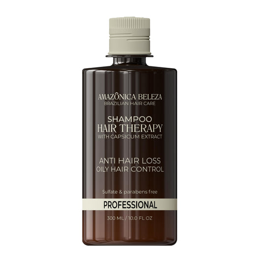 Amazonica Beleza Hair Therapy Conditioner bottle demonstrates sleek design for nourished-looking hair.
