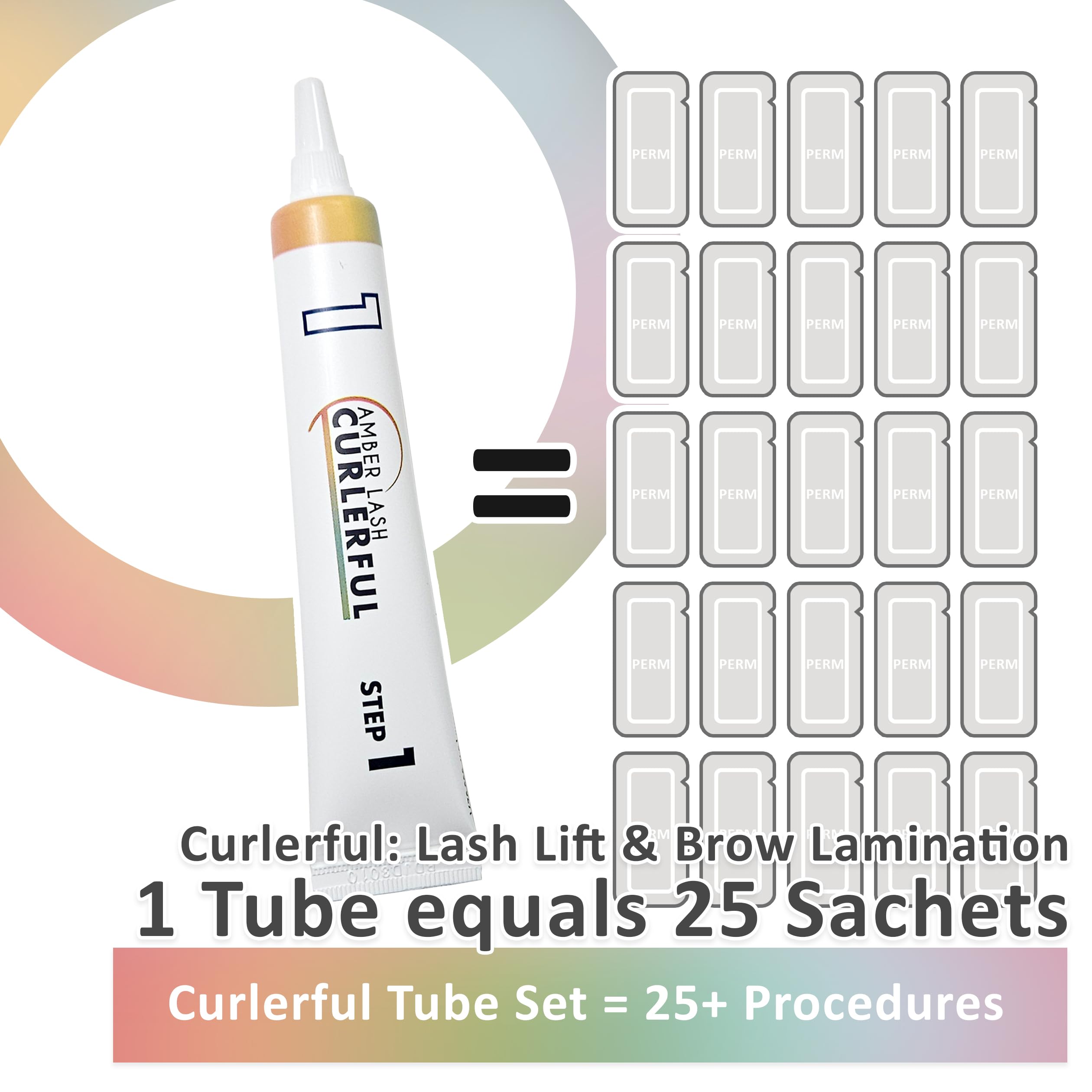 Amber Lash Curlerful kit box front shows professional brow perm kit.
