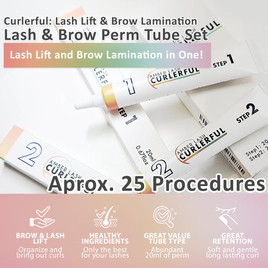 Amber Lash Curlerful Step 2 set bottle locks curl for lasting style.