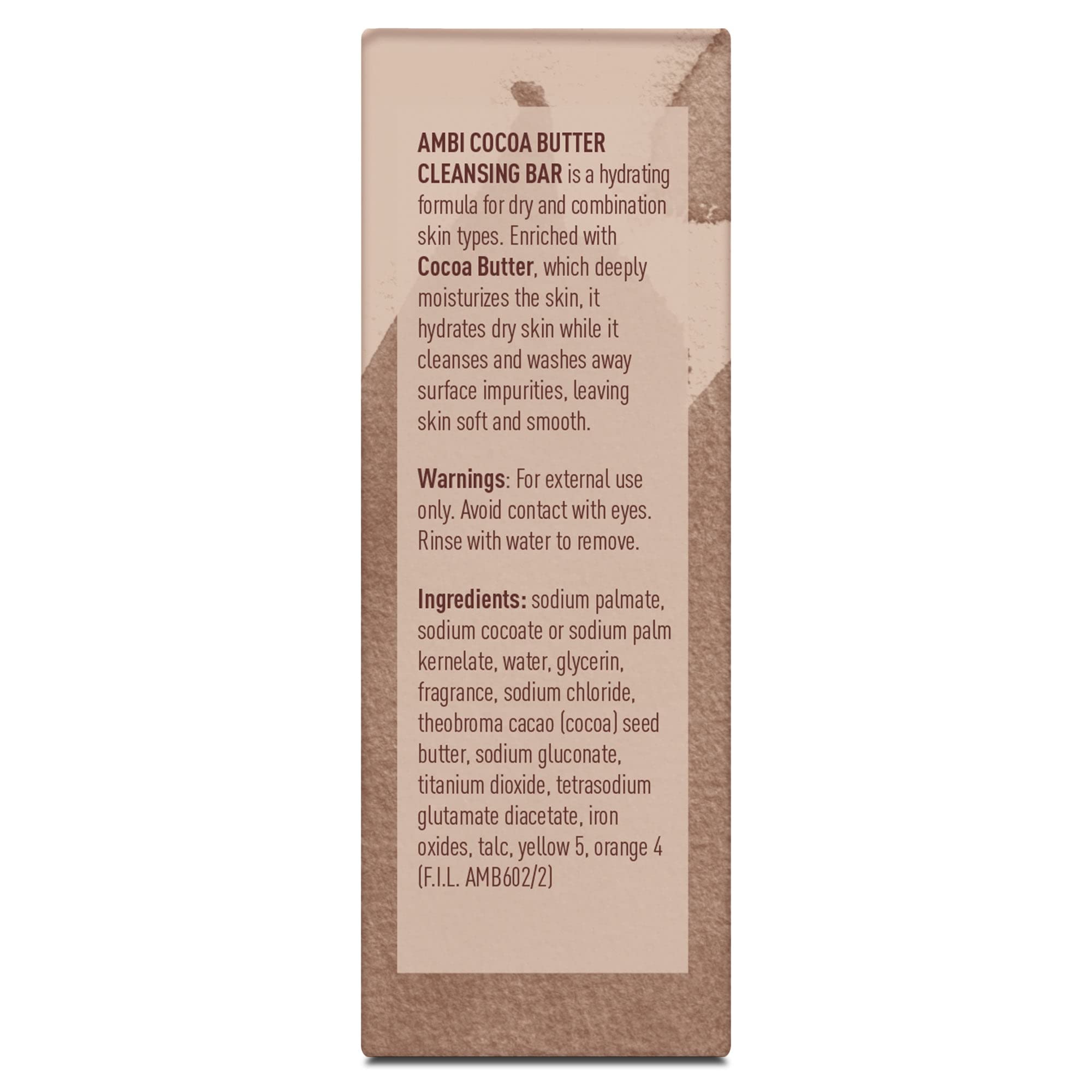 Ambi Cocoa Butter Cleansing Bar lather demonstrates rich foam for refreshing cleanse.