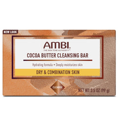 Ambi Cocoa Butter Cleansing Bar packaging box shows practical, easy-to-store design.