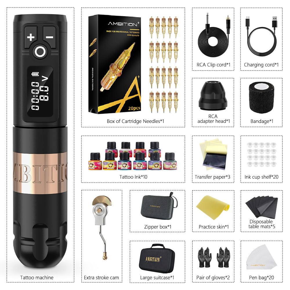 Ambition Kit Full Package laid out for beginners and pros