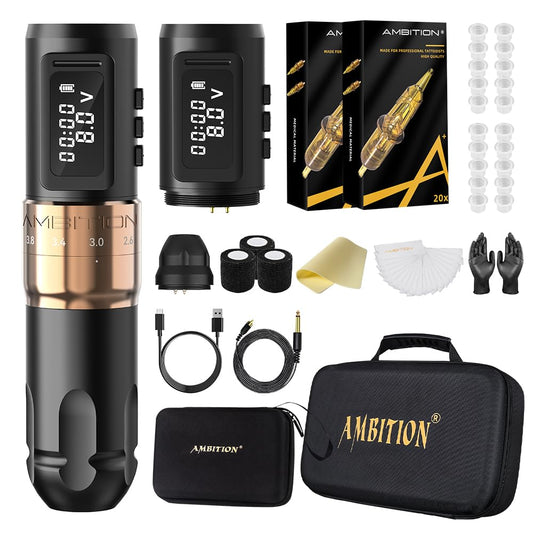 Ambition Mars-U wireless tattoo machine viewed in close-up for a versatile performance