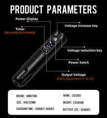Ambition Soldier coreless motor detail shows smooth performance up to 9000 RPM.