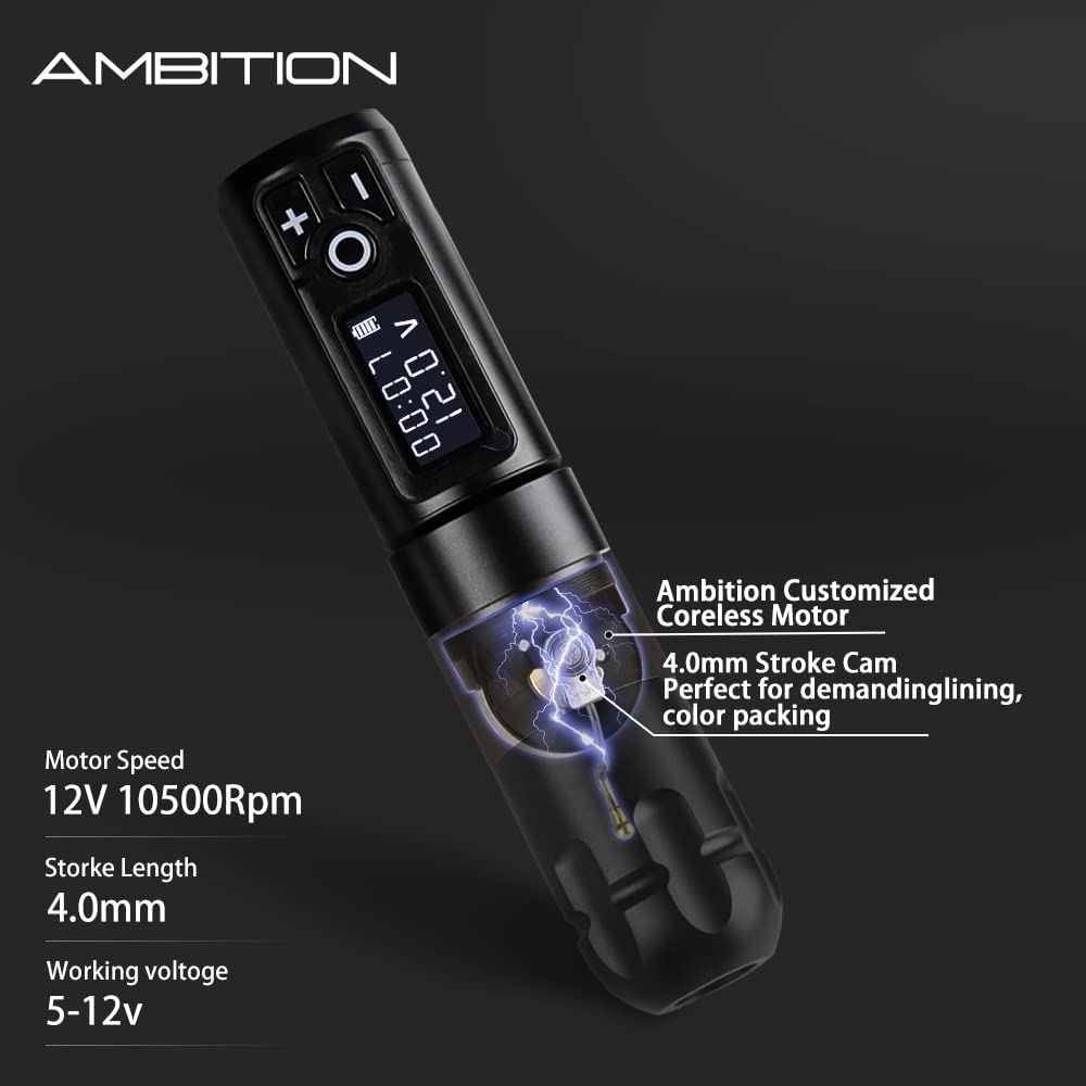Ambition Soldier LED display shows voltage and status at a glance.