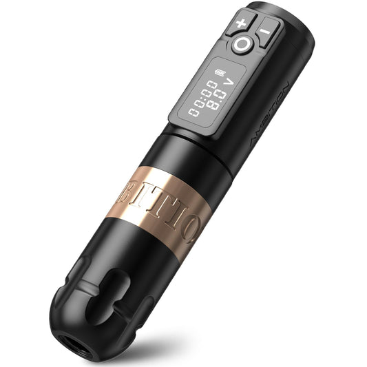 Ambition Soldier Rotary Battery Pen front view, balanced aluminum body for comfortable sessions