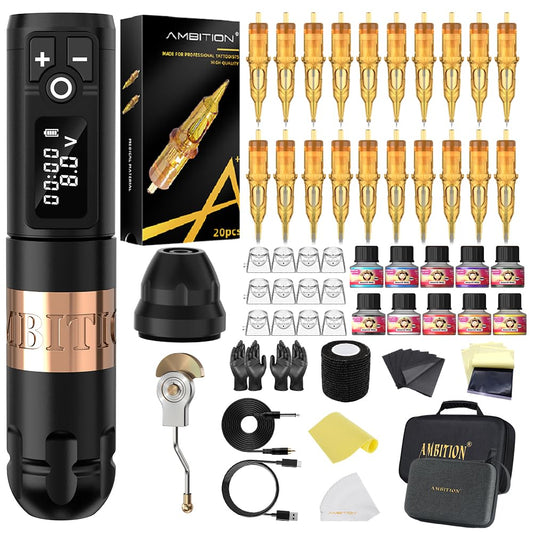 Ambition Soldier wireless tattoo pen showing portability and cordless design for on-the-go sessions