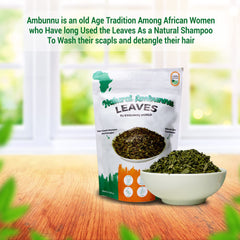 Ambunnu leaves conditioner to add softness and manageability.
