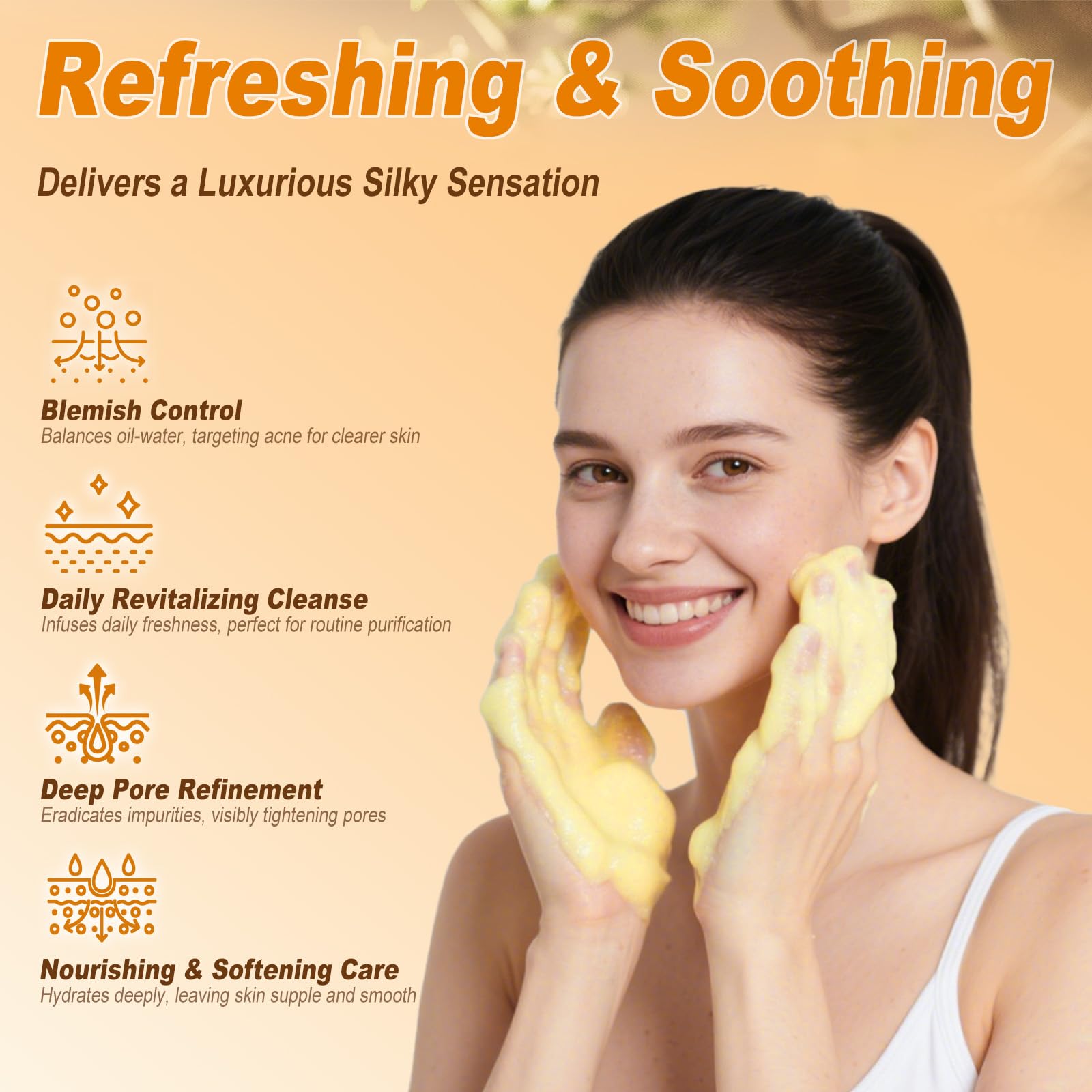 Amdele Turmeric Face Cream providing lightweight hydration after cleansing.