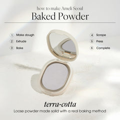 AmeliSeoul Baked Powder 003 Milky Violet on skin, controls shine while preserving natural texture.