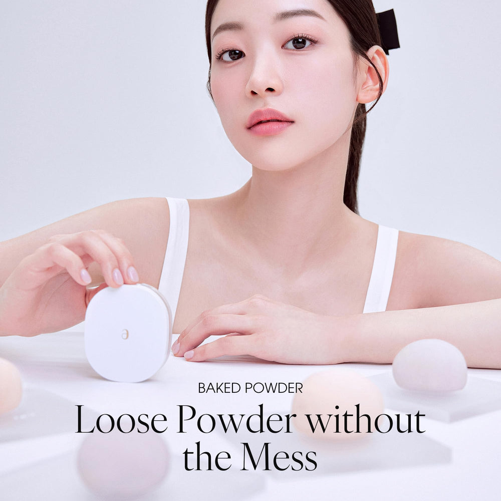 AmeliSeoul Baked Powder 002 texture shows terracotta-like porous base for smooth makeup