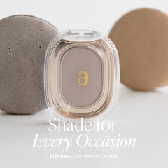 AmeliSeoul STEP BASIC 240 Pumpkin Orange application shows smooth, blendable texture for seamless looks.