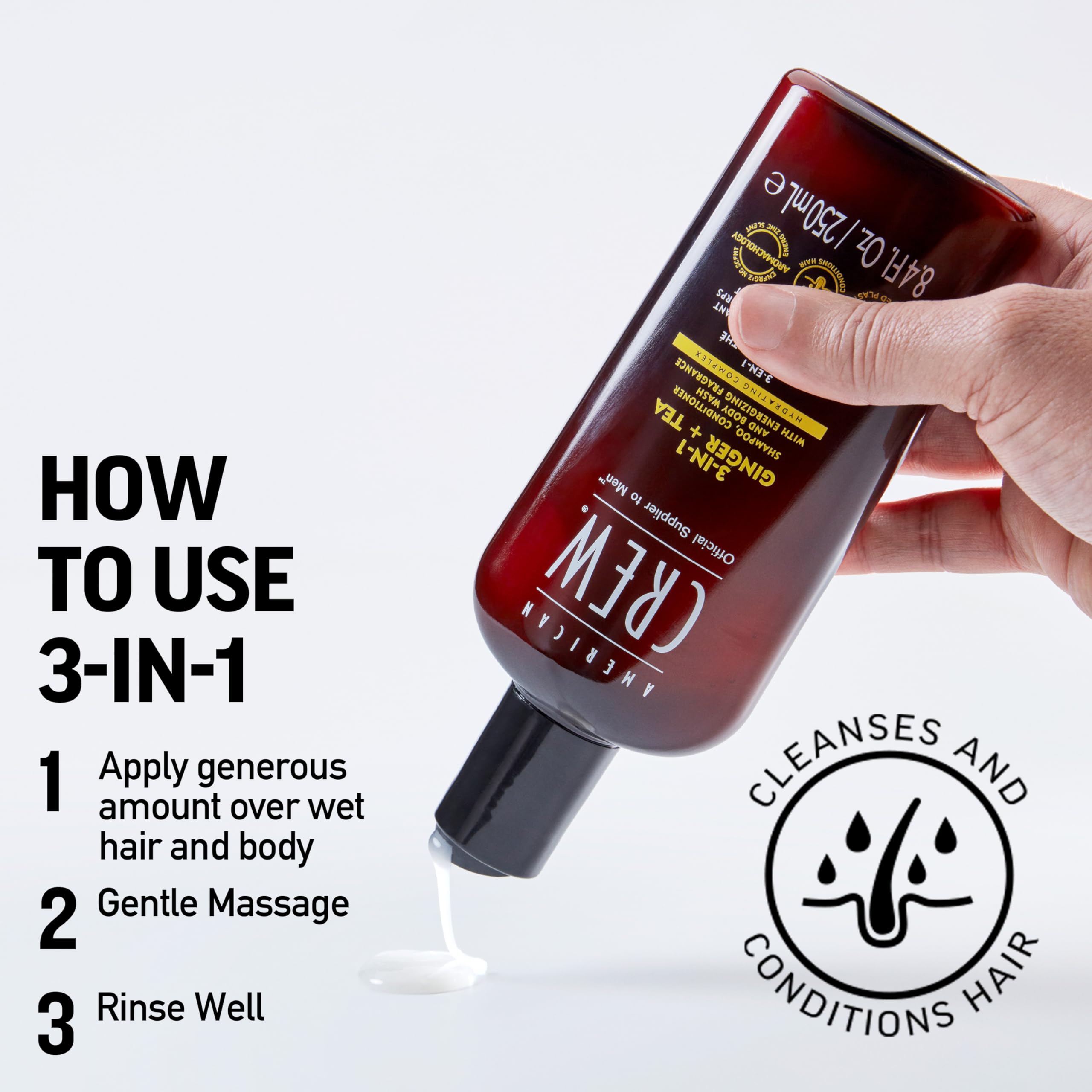 American Crew 3-in-1 Ginger Tea fragrance with revitalizing scent