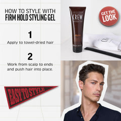 American Crew Hair Gel applied on hair creates a frizz-free defined style.