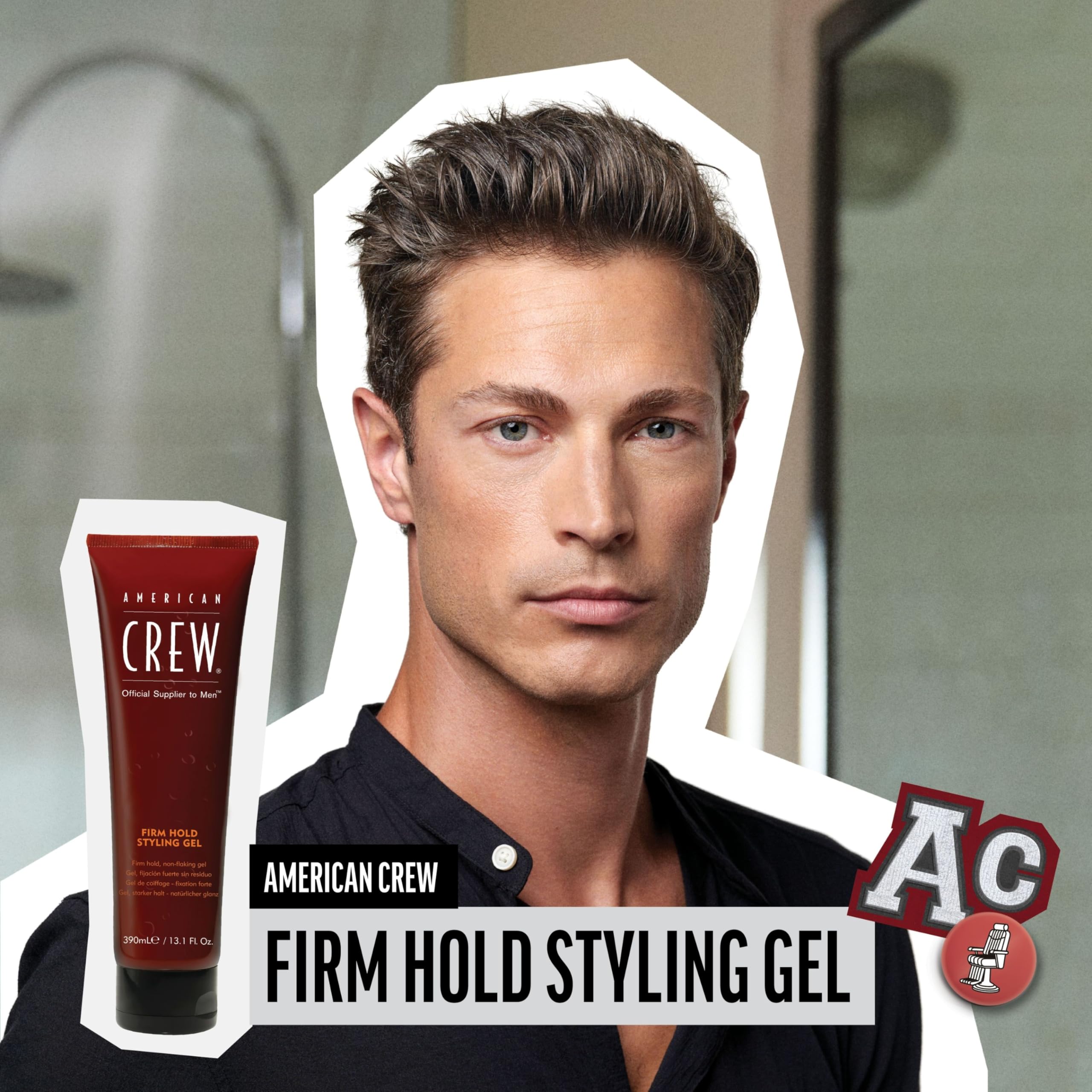 American Crew Hair Gel delivers high shine and moisture for frizz-free grooming.
