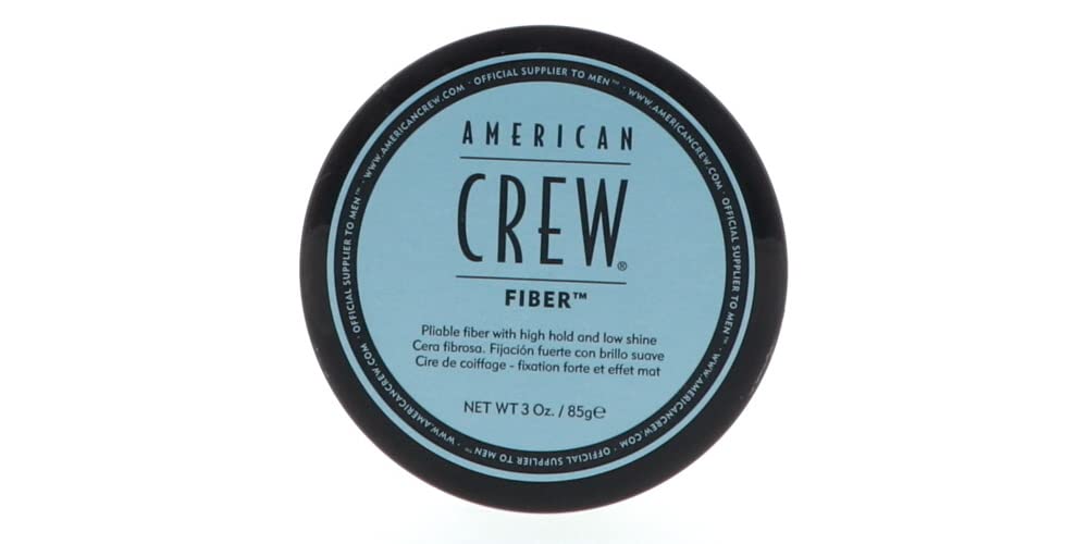 American Crew Men Fiber pliable cream jar front for textured styling.