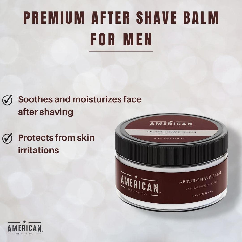 Sandalwood scent lingers softly for a comforting post-shave ritual.