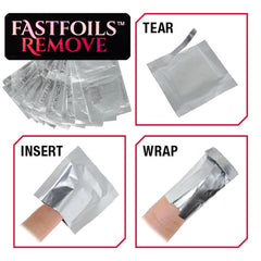 Americanails FastFoils cotton pad with pure acetone enables efficient removal.