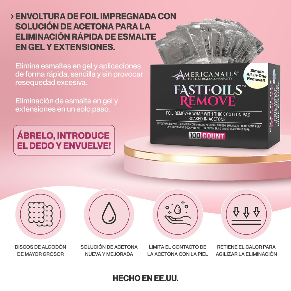 Americanails FastFoils results shown for salon-quality at home.