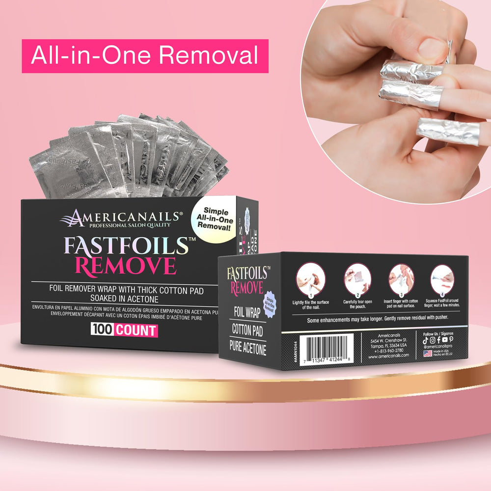 Americanails FastFoils kit in action with a 5–15 minute wait.