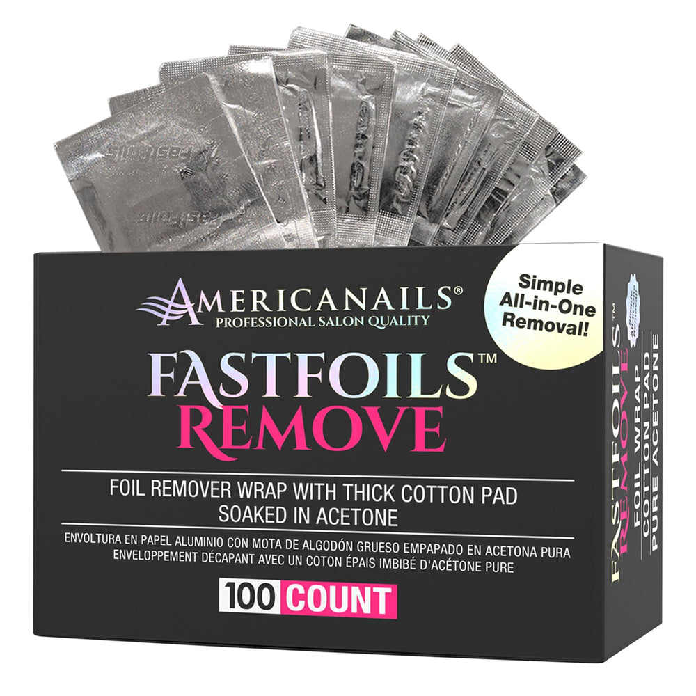 Americanails FastFoils wrap around finger for rapid removal.