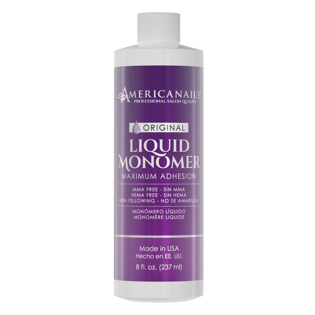 Americanails Nail Monomer Liquid bottle pour demonstrates smooth flow for precise acrylic application