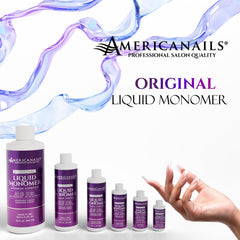 Americanails Nail Monomer Liquid non-yellowing finish preserves nail art clarity