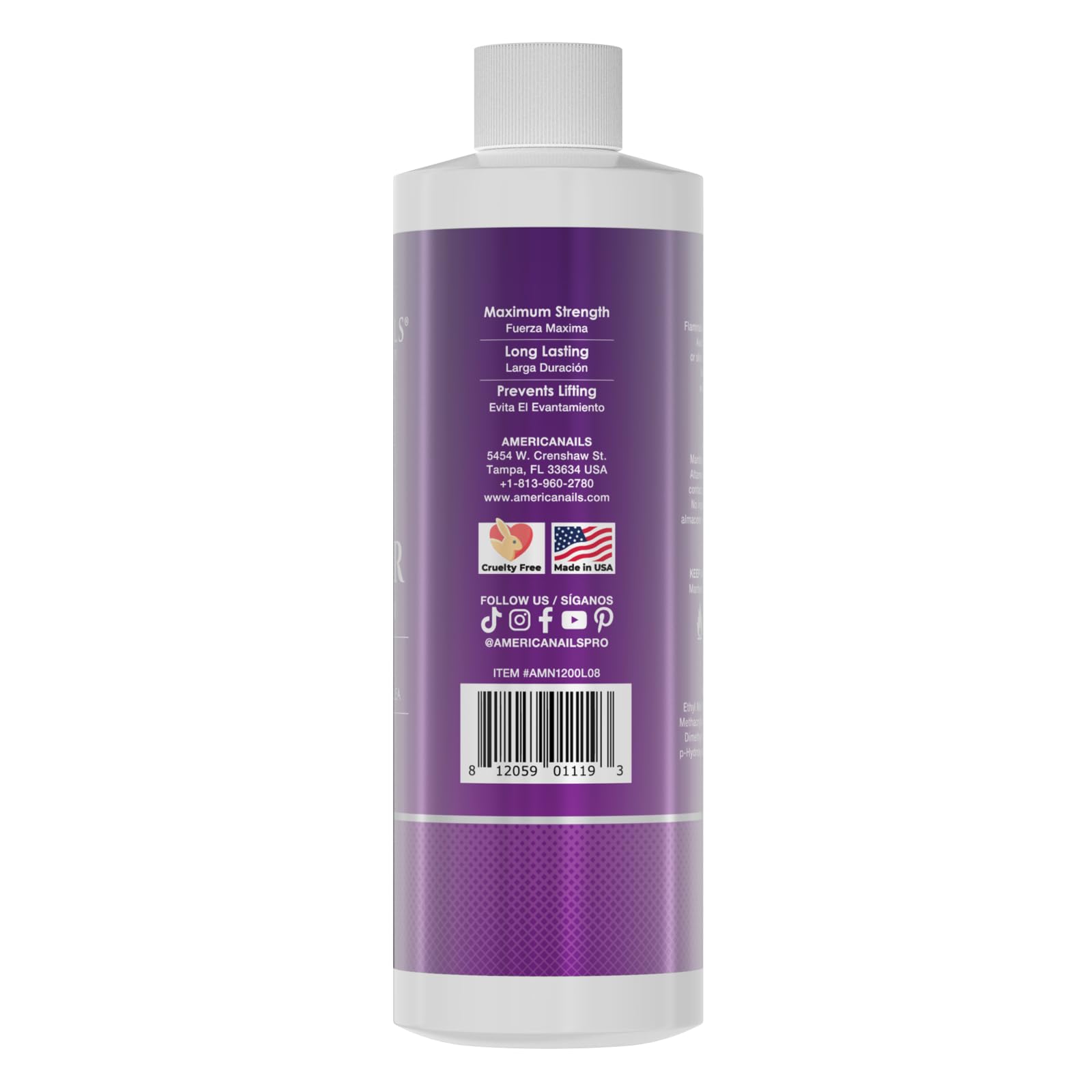 Americanails Nail Monomer Liquid unscented formulation shown for fragrance-free use