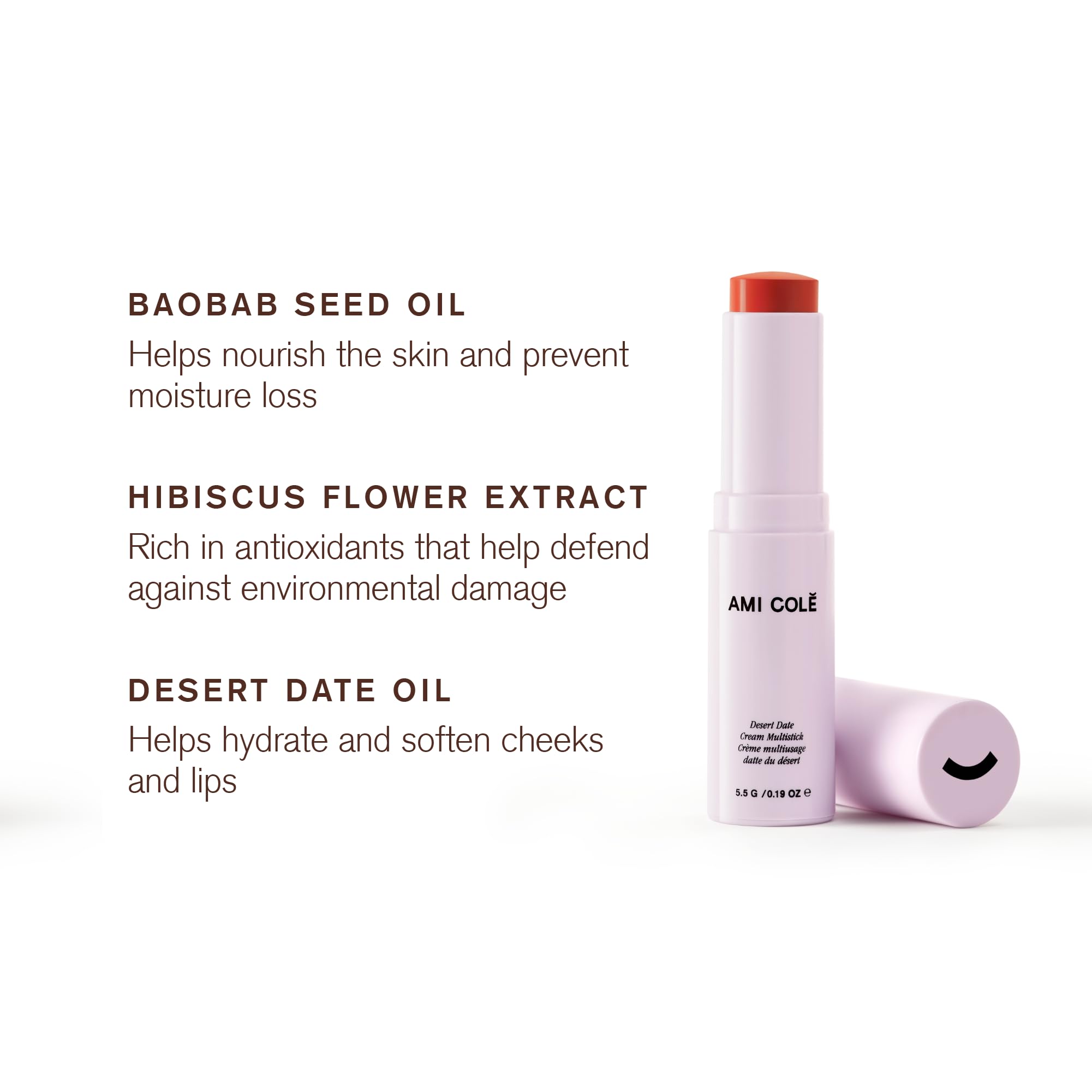AMI COLÉ Desert Date Cream Multistick Flame being blended with fingers for seamless blend