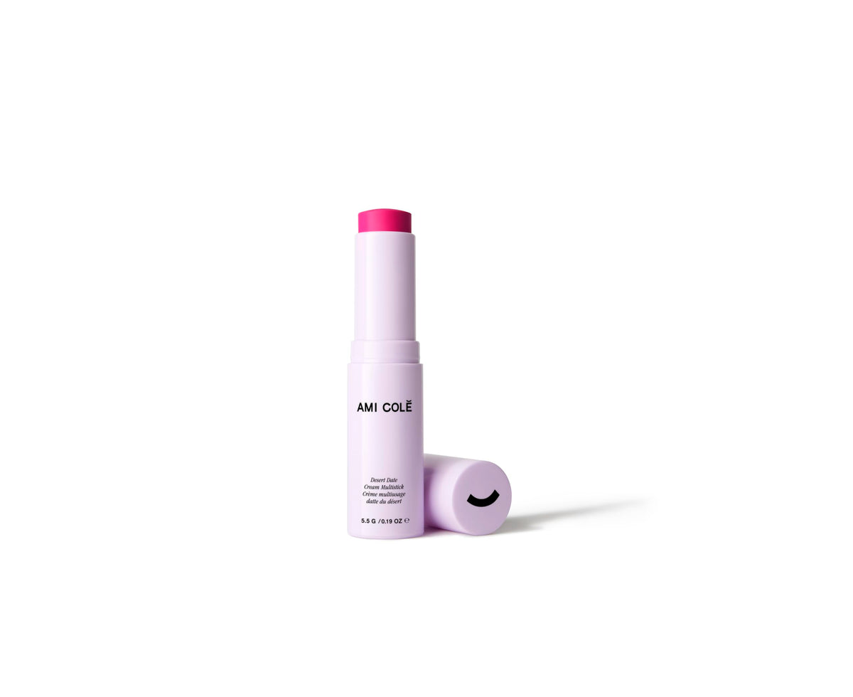 AMI COLÉ Desert Date Multistick Pink Sel lip swatch for soft, buildable color