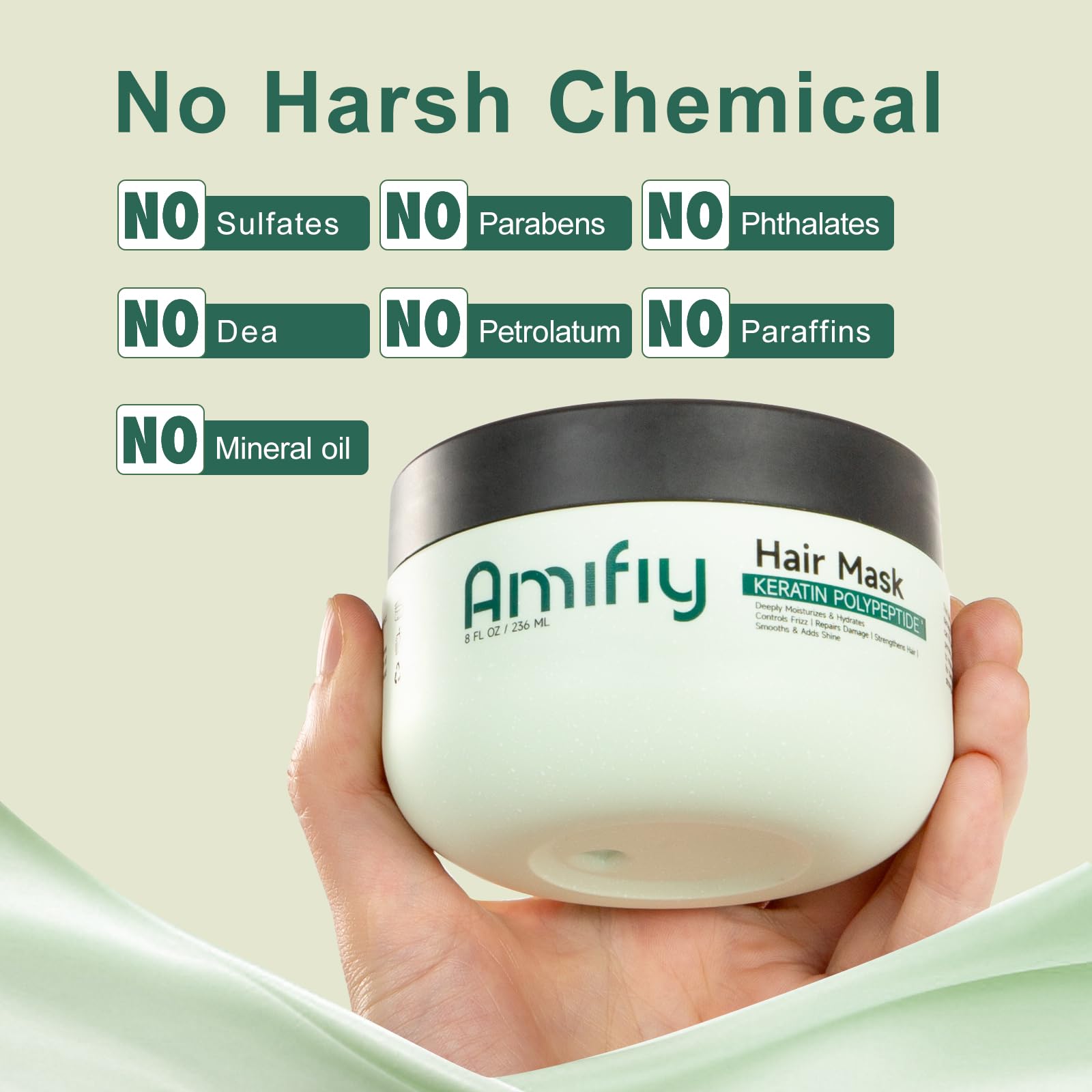 Amifiy Keratin Hair Mask rich texture closeup for deep conditioning