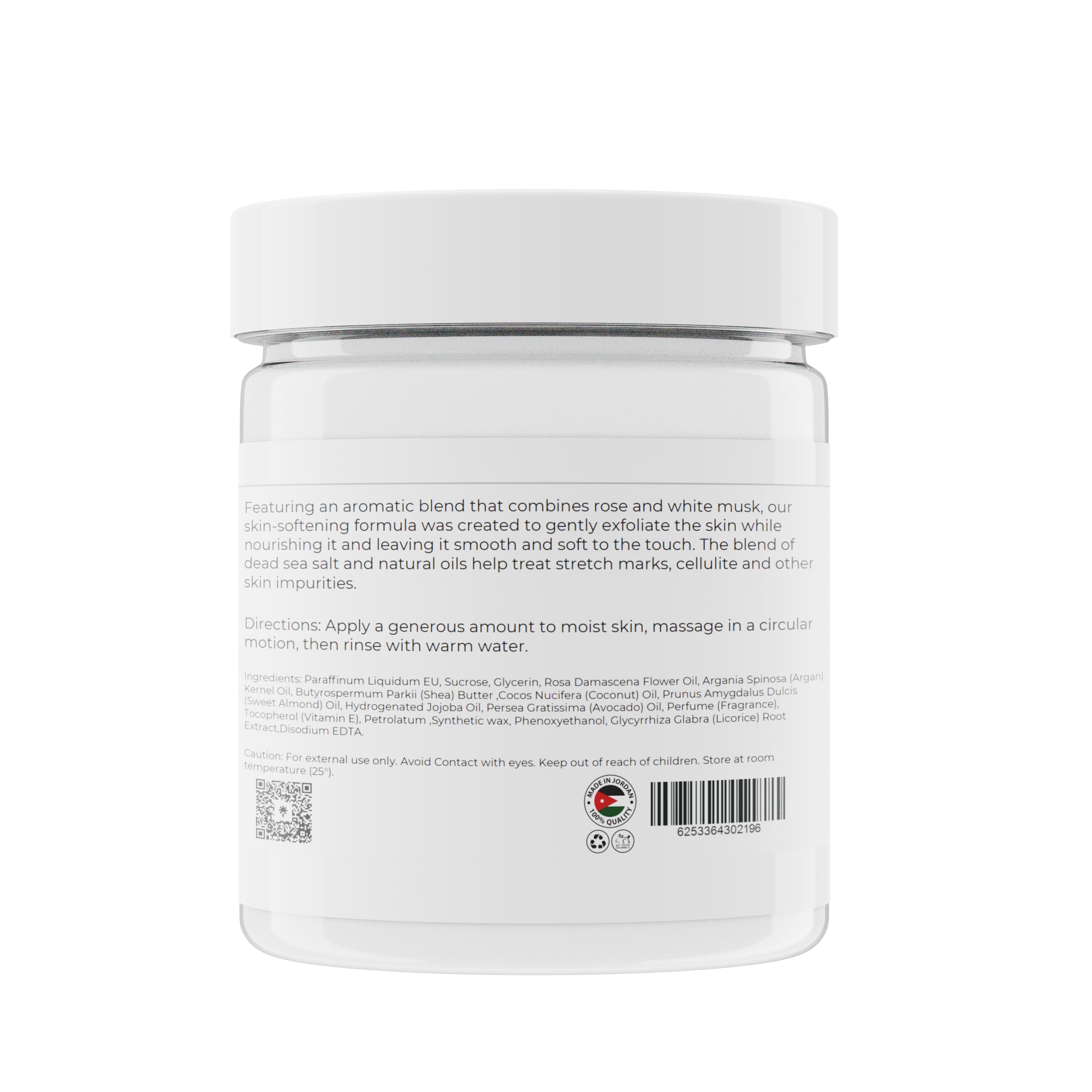 Amira Beauty cucumber scrub image emphasizes hydrating formula for soft skin