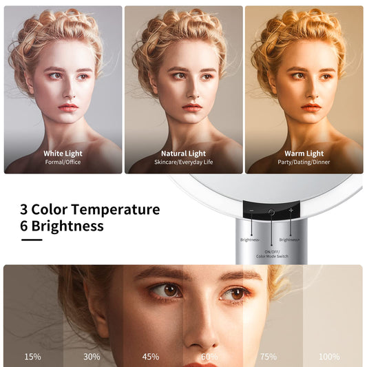AMIRO 10x magnifying mirror for precise detailing on brows and eyeliner