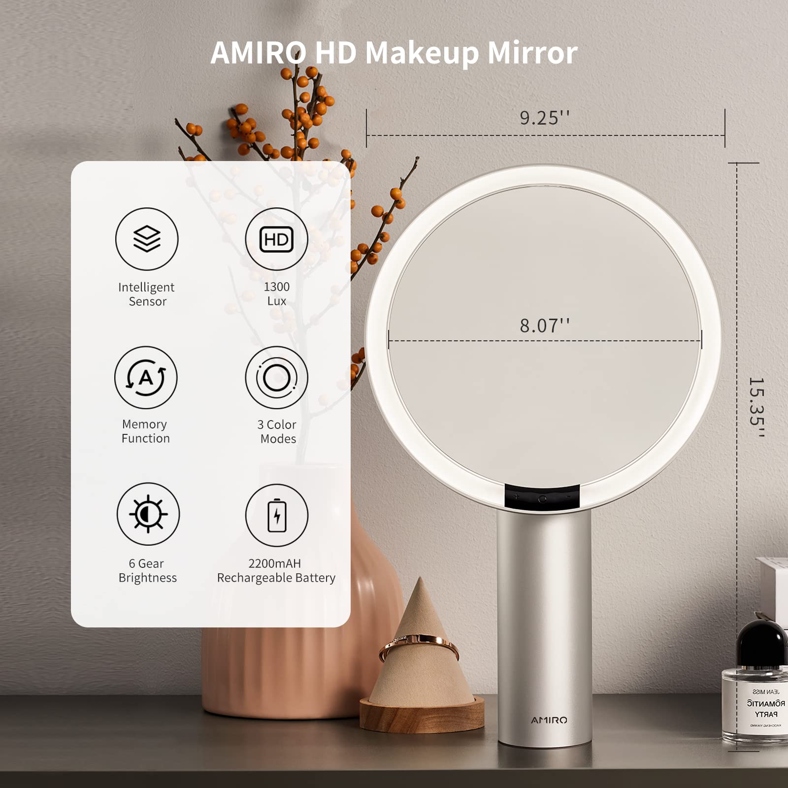 AMIRO three-color lighting to simulate different environments