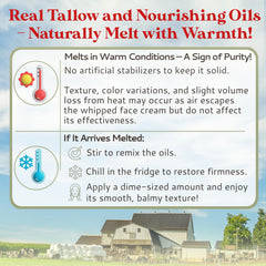 Amish Farms Tallow Face Cream application for daily skincare routine.