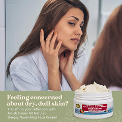 Amish Farms Tallow Face Cream ingredients label highlights natural components for transparency.
