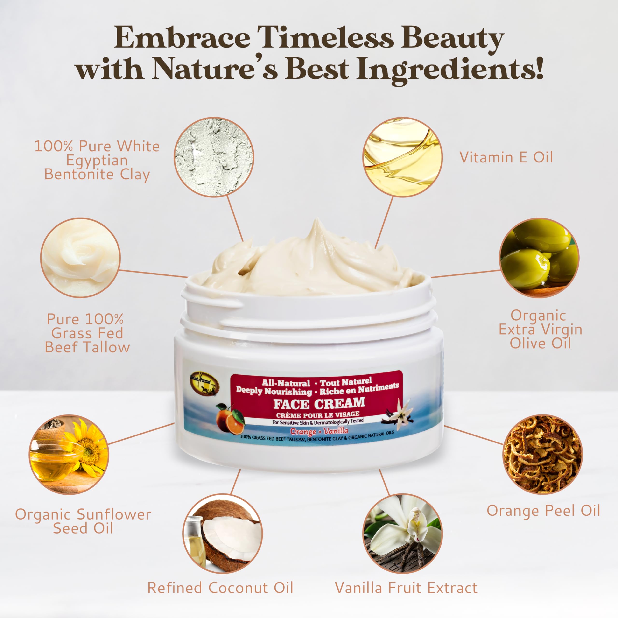 Amish Farms Tallow Face Cream texture swatch reveals creamy, moisturizing feel.