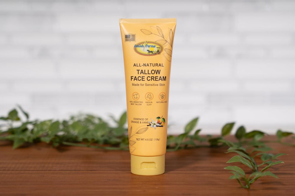 Amish Farms Tallow Face Moisturizer texture close up highlights clay infusion