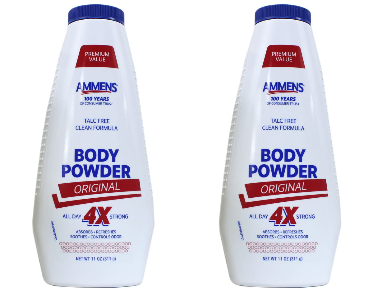 Ammens Body Powder Original bottle provides all-day deodorant protection.