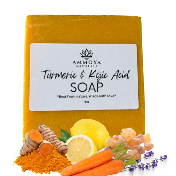 Ammoya Naturals Turmeric Skin Cleansing Soap bar front view for radiant skin.