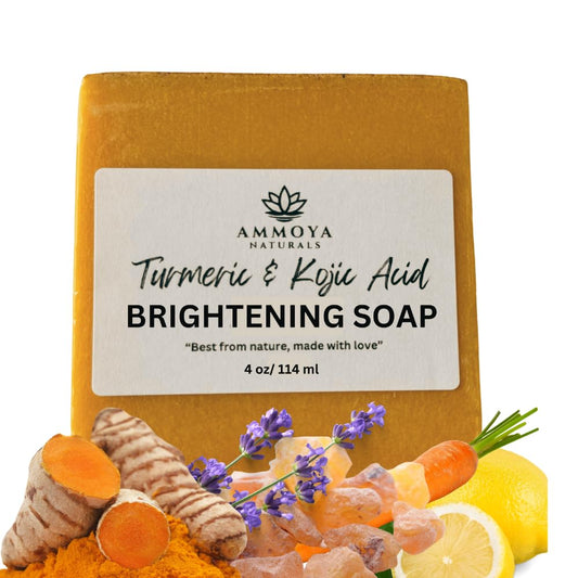 Ammoya Naturals Turmeric Soap bar ready for daily face and body cleansing.