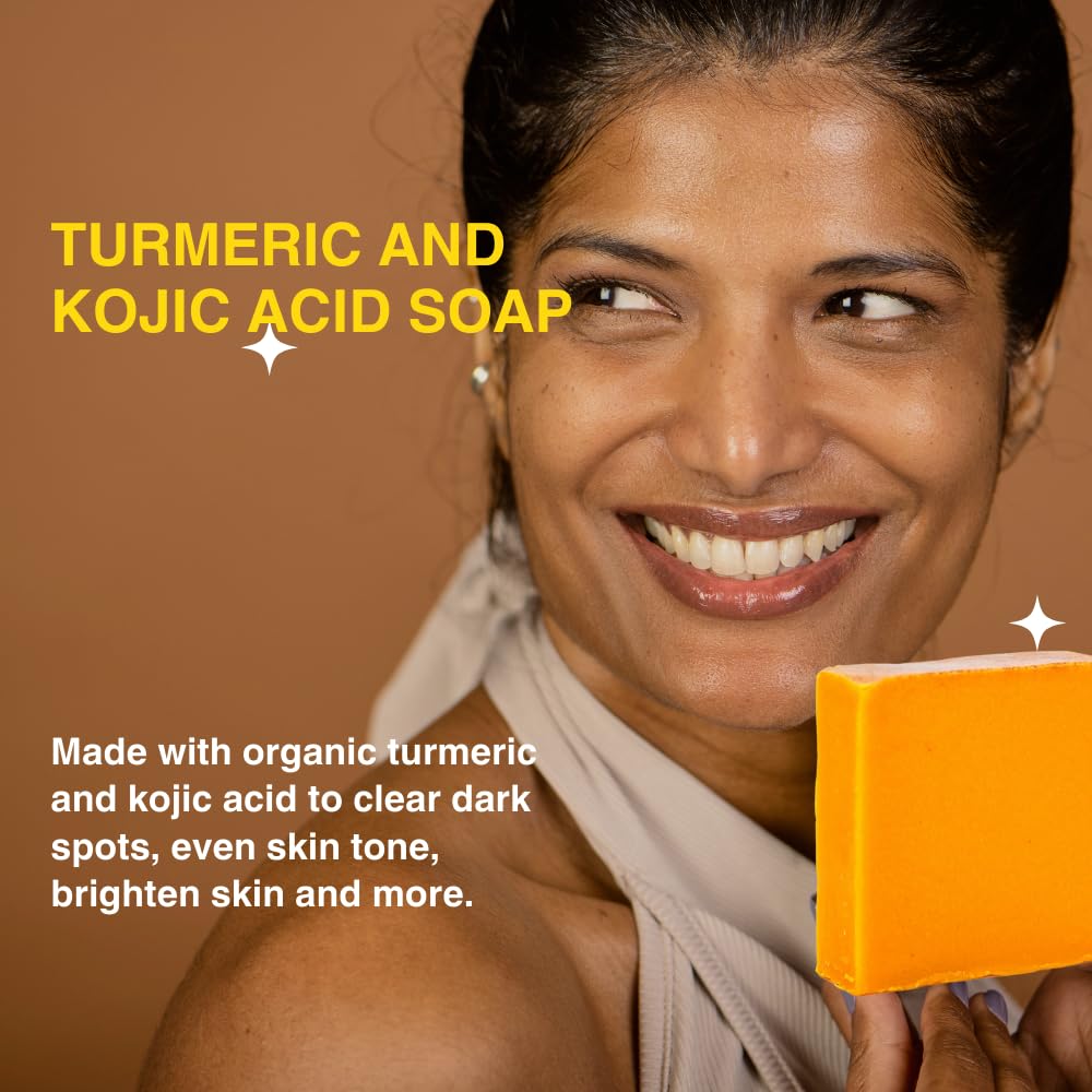 Product packaging image showing Ammoya Naturals Turmeric Soap handmade quality.