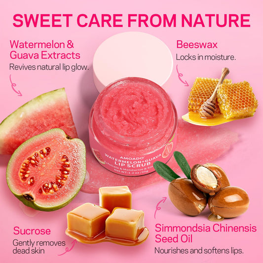 AMOADO Lip Exfoliator designed for dry lips with gentle hydration.