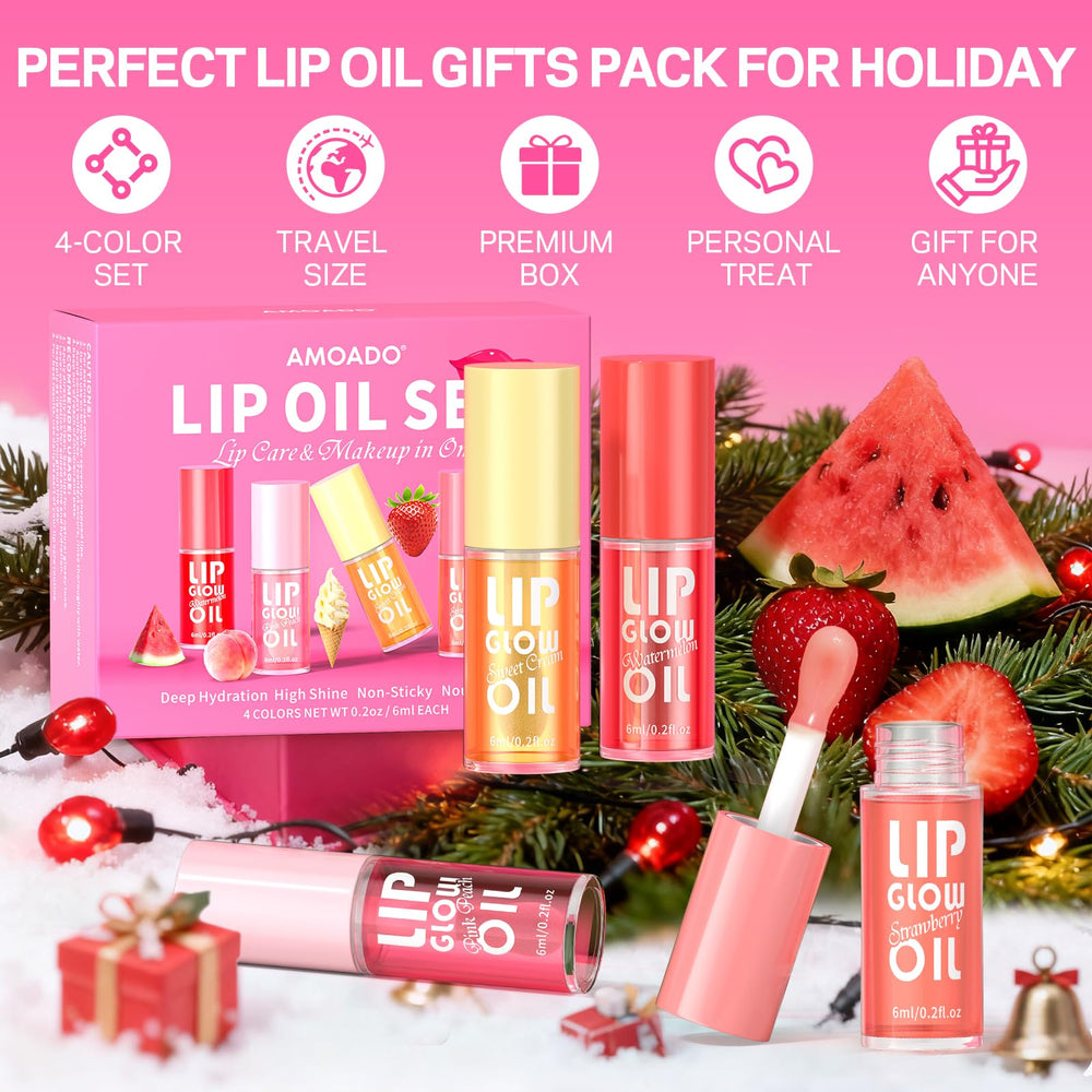 AMOADO lip oil with precision doe-foot applicator for precise tint.