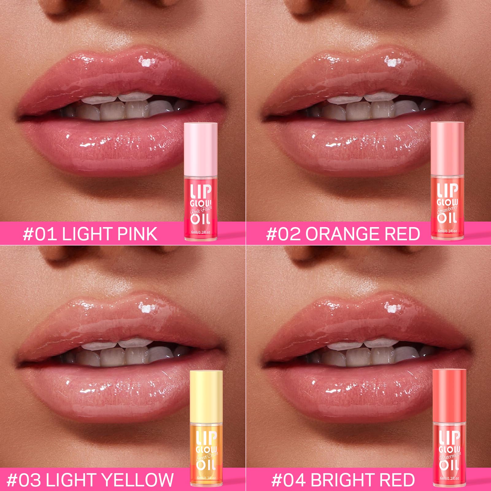 AMOADO lip oil peach shade for a warm, natural highlight.