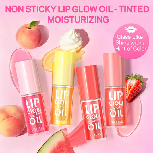 AMOADO lip oil strawberry shade offers a subtle tint with fruity sweetness.