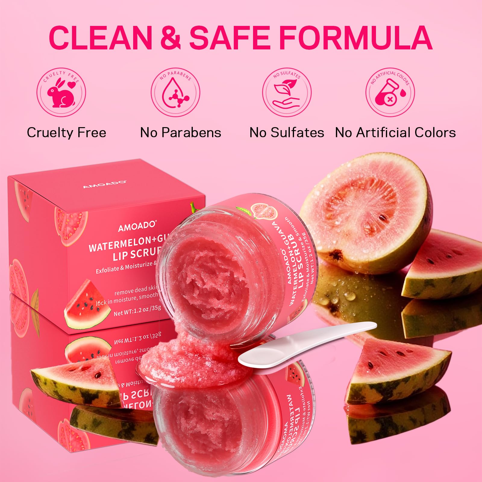 AMOADO Lip care with shea butter and coconut oil nourishes daily lips.