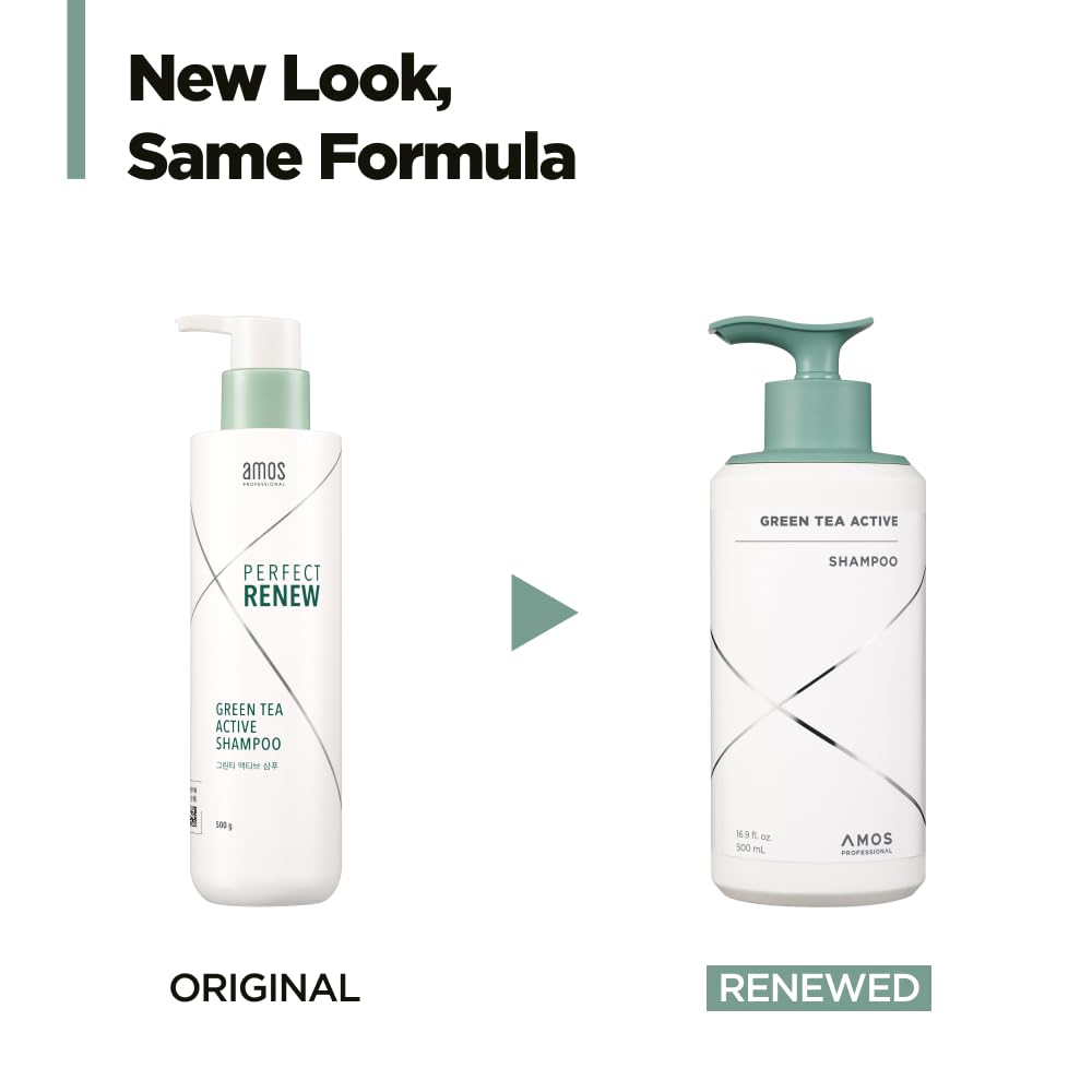 AMOS PROFESSIONAL Green Tea Active Shampoo lather demonstrates rich cleansing foam