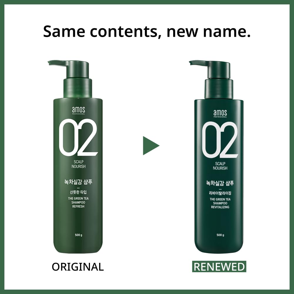 AMOS PROFESSIONAL Green Tea Shampoo foam on hair with refreshing mint finish.