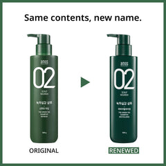 AMOS PROFESSIONAL Green Tea Shampoo foam on hair with refreshing mint finish.
